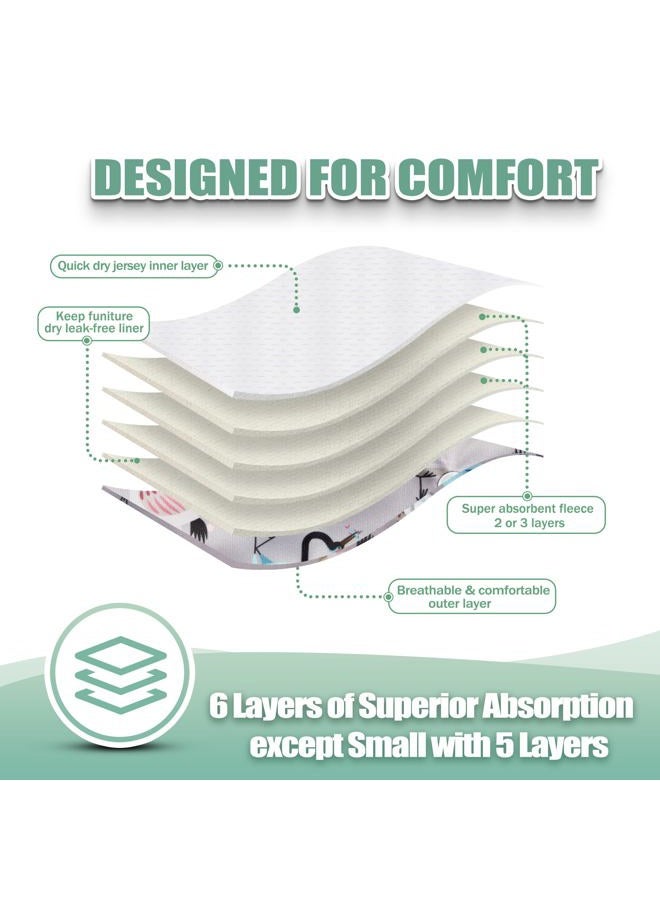 Wegreeco Washable Female Dog Diapers Highly Absorbent Reusable Diapers for Dog in Heat Period, 3 Pack (Flamingoes, Medium) - Image 4