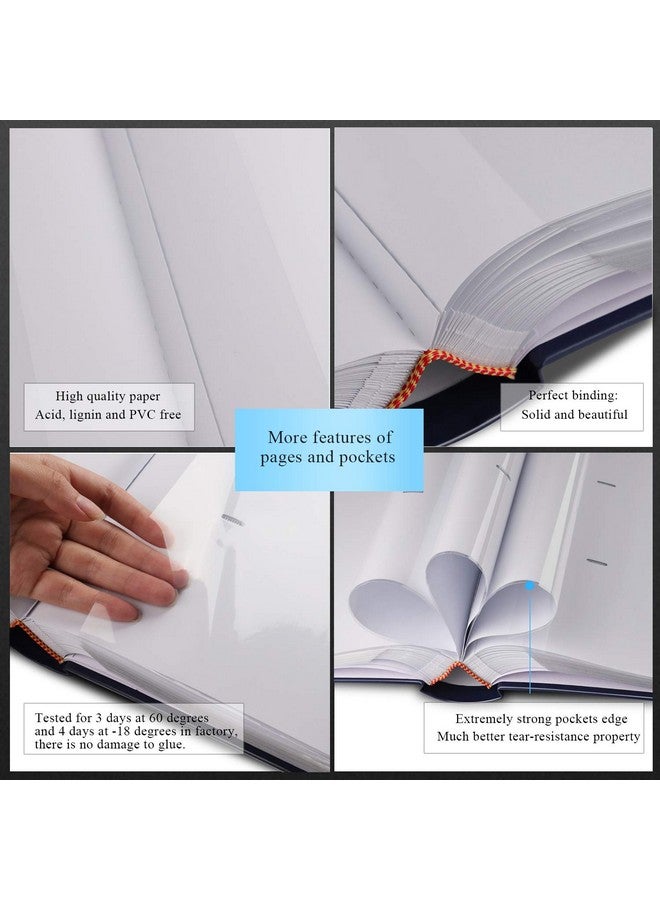 1DOT2 Photo Album 4X6 Photos Hold 402 Pockets With Memo Slip-In Pockets Photo Book, Leather Cover Picture Albums With Writing Space For Wedding Family Vacation Mother'S Day Christmas Gifts Blue - Image 3