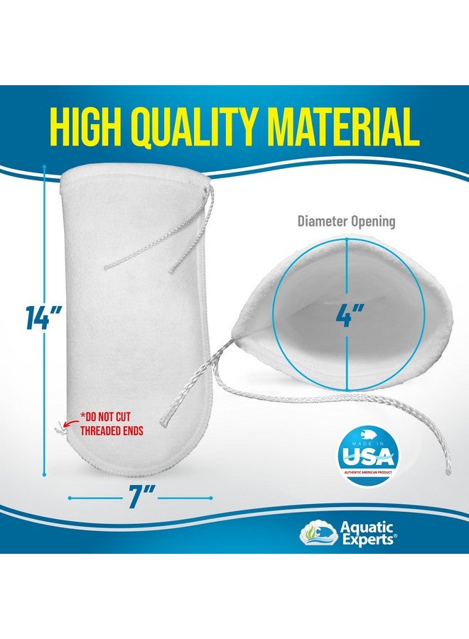 Aquatic Experts 200 Micron Drawstring Filter Sock  Filter Socks For Saltwater Aquarium, Sump Filter Sock, Freshwater Aquarium Filter Sock  Custom Made In The Usa (4 Inch By 14 Inch, 2 Pack) - Image 3