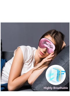 KASTWAVE Eye Mask for Sleeping, Silk Sleep Mask with Adjustable Strap Soft and Breathable Blackout Blindfold Night Eye Shade Cover for Travel, Lunch Breaks (Black +Pink)  - Image 2