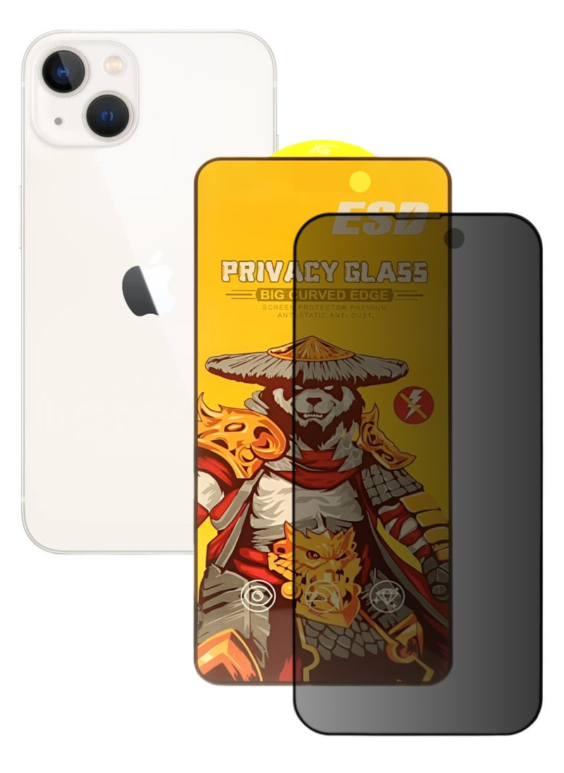 ESD Tempered Dustproof Privacy Glass Screen Protector Compatible For iPhone 13 - Image 1