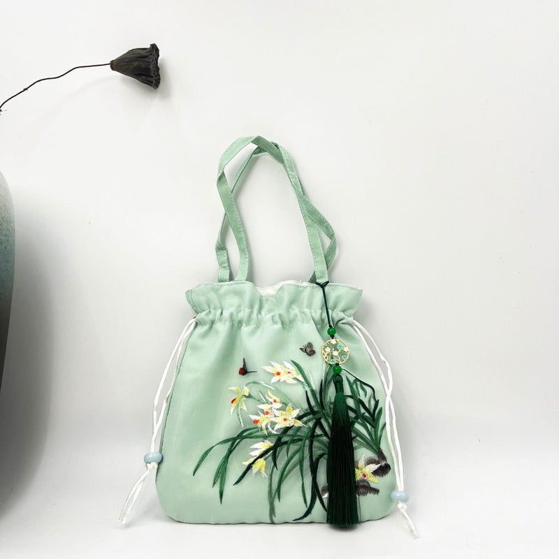 Chinese-Style Suzhou Embroidery Bag, Traditional Chinese Style Handbag, Hanfu Matching Handbag, Tiktok Ancient Style Crossbody Bag, Casual Versatile Artistic Small Bag - Image 1