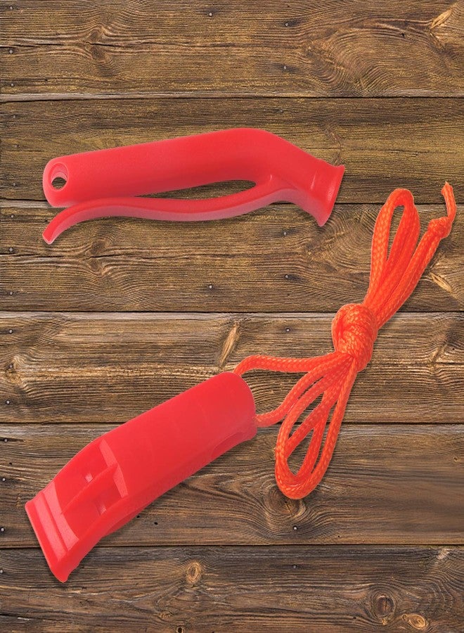 AUGSUN 10 Pcs Safety Whistle Marine Whistle Plastic Whistles with Lanyard for Emergency (Red and Orange) - Image 4