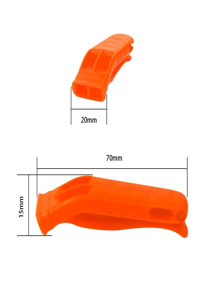 AUGSUN 10 Pcs Safety Whistle Marine Whistle Plastic Whistles with Lanyard for Emergency (Red and Orange) - Image 2