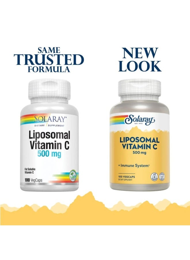 SOLARAY كبسولات فيتامين سي ليبوسومال 500 ملغ نباتية لنظام المناعة الصحي، عبوة من 100 - Image 4