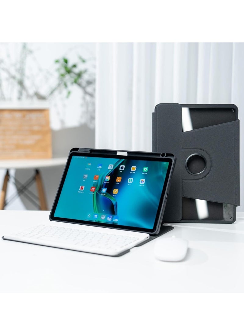 Generic Arabic and English Keyboard Compatible with Xiaomi Mi Pad 6 / Pad 6 Pro 11 Inch 2023 Rotation Stand Leather Case with Pen Slot Keyboard and Mouse 