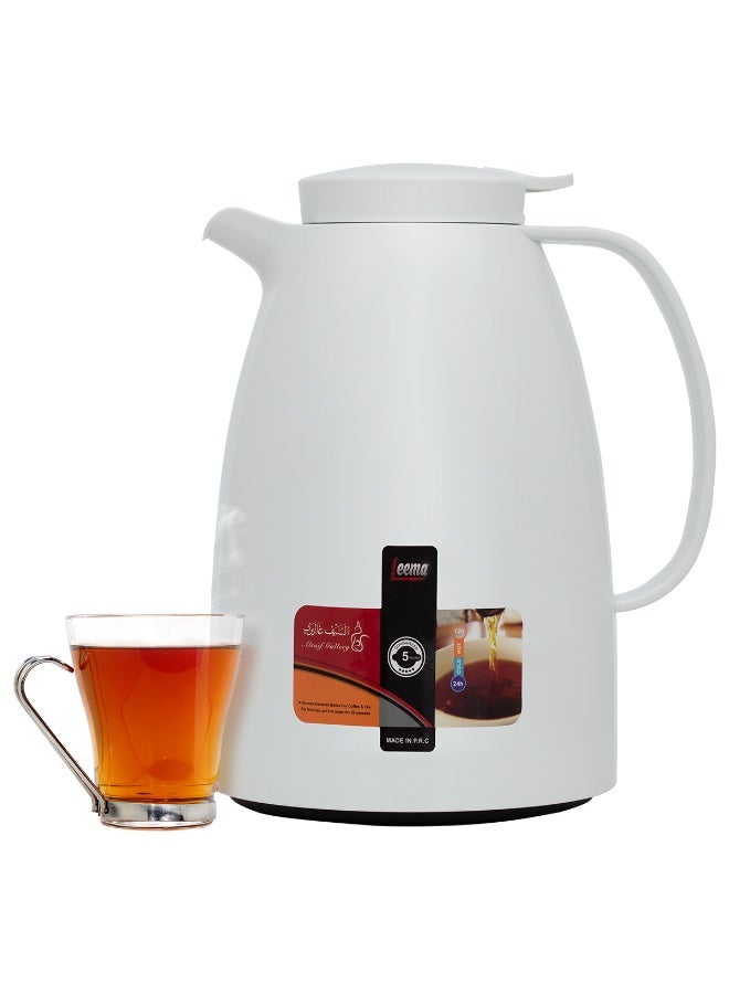 السيف غاليري ترمس ليما السيف غاليري، 1.5 لتر، ضغاط، حافظة داخلية زجاج حراري - ابيض - Image 1