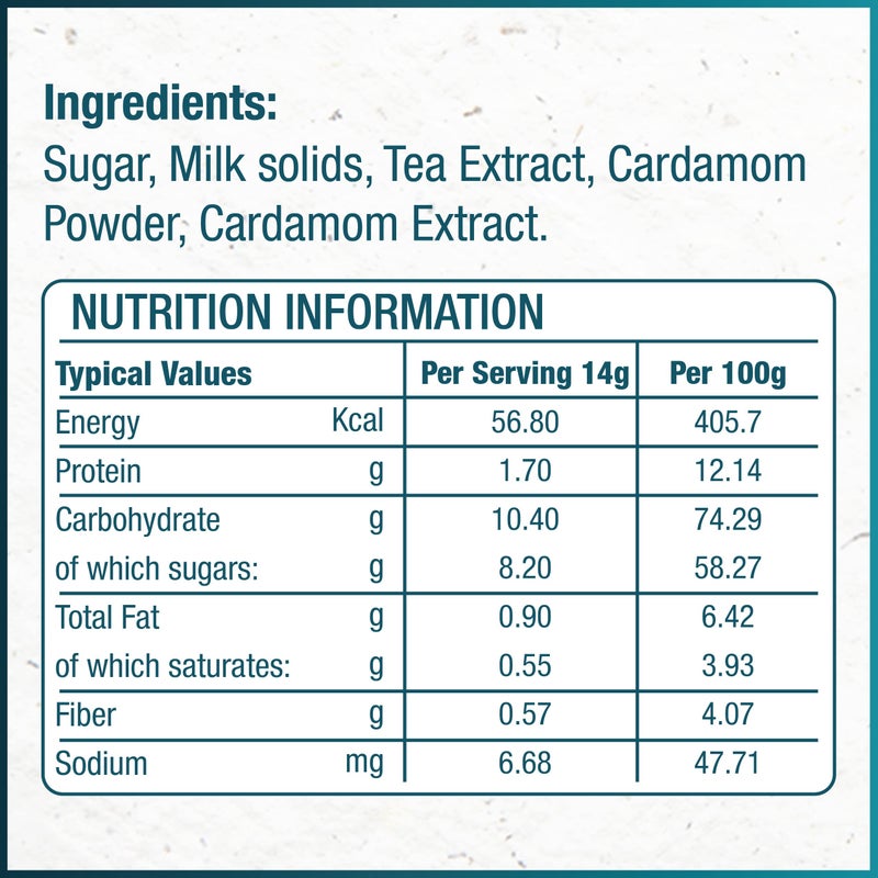 Senso Instant Cardamom Premix Tea - Karak Ready to Drink Chai with Cardamom and Low Sugar | Elaichi Flavor | 10 x 14g Sachets - Image 2