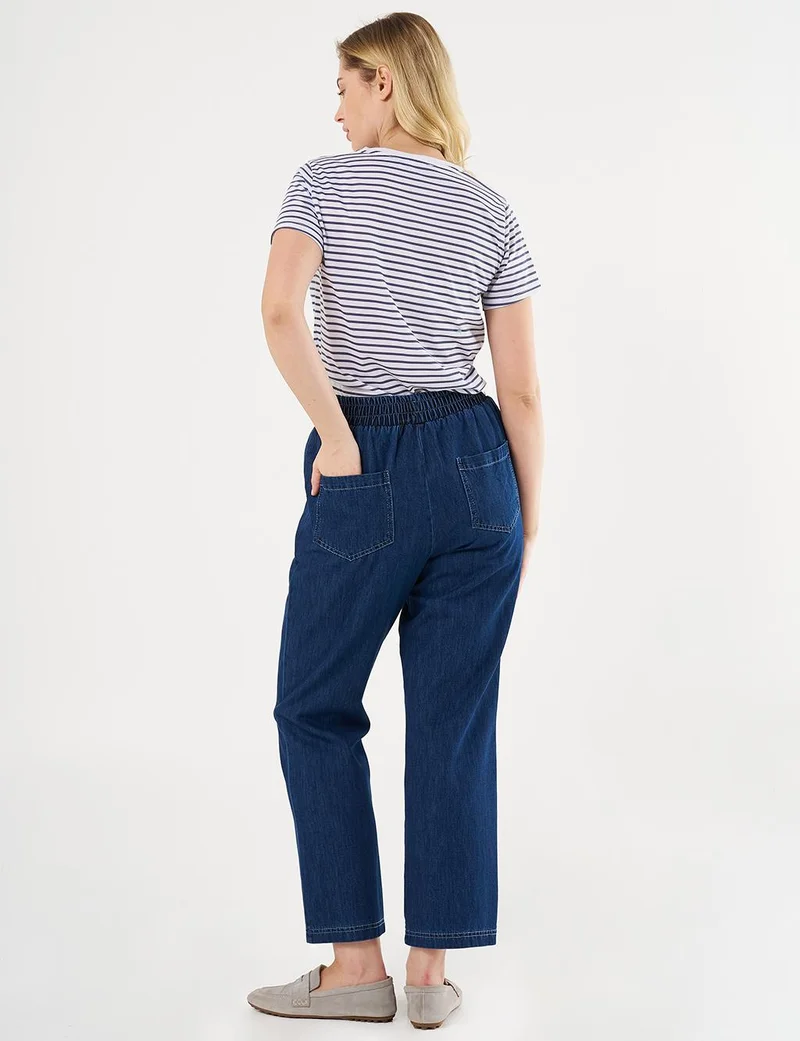 Kayra Laced Denim Pants Navy