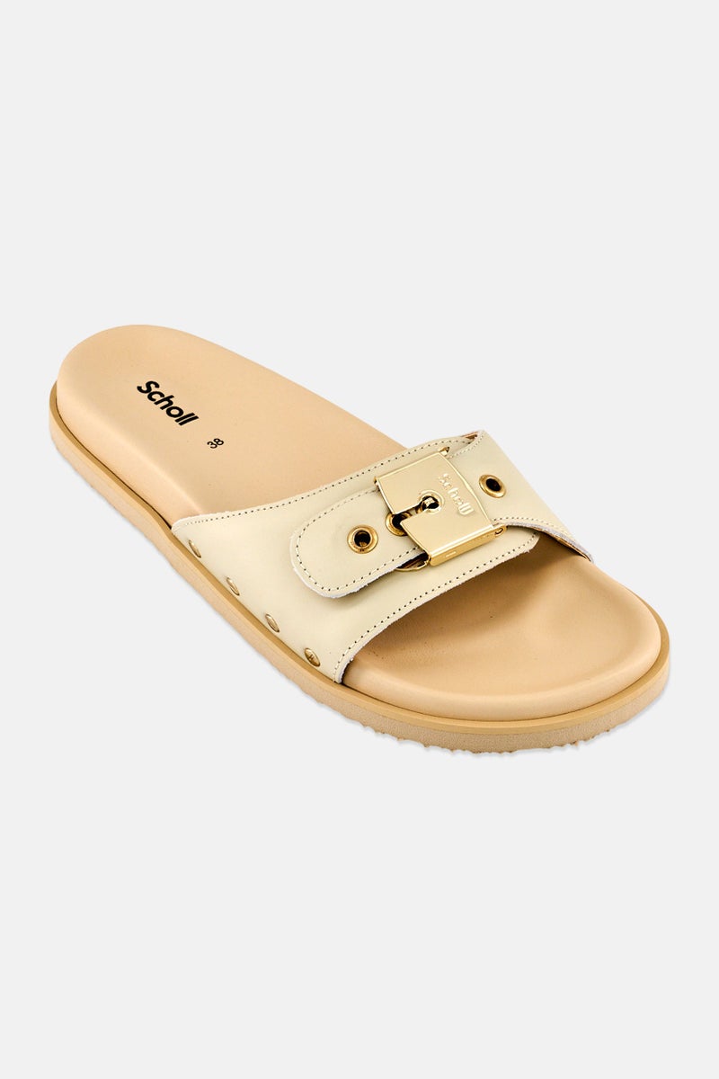 Scholl صنادل نسائية بيسكورا آن سليب أون، أبيض فاتح - Image 1