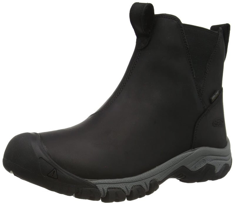 KEEN Womens Greta Chelsea Mid Height Waterproof Snow Boots BlackSteel Grey 10 US