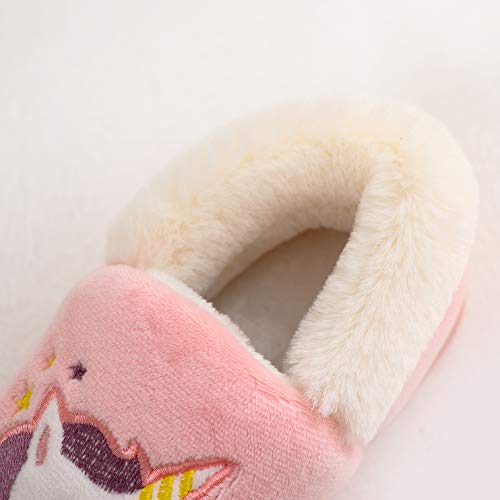 Ainikas Toddler Boys Girls Slippers Fluffy Little Kids House Slippers Warm Cute Animal Home Slipper, Pink-01 5.5-7 Toddler - Image 4