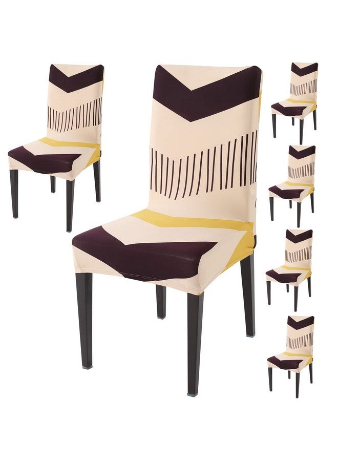 HOKIPO غطاء كرسي طعام قابل للتمدد من HOKIPO مجموعة من 6 أغطية قابلة للغسل (AR-4097-D31*6)، مزيج بوليستر - Image 1