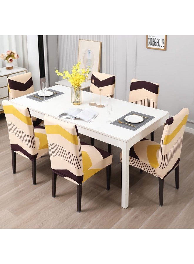 HOKIPO غطاء كرسي طعام قابل للتمدد من HOKIPO مجموعة من 6 أغطية قابلة للغسل (AR-4097-D31*6)، مزيج بوليستر - Image 3