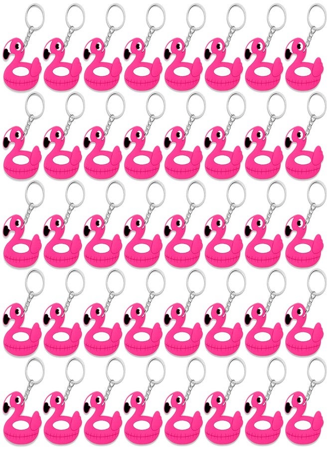 CiciBear 40 Pack Flamingo Keychains Party Decoration for Guests, Flamingo Themed Party,Summer Hawaiian Tropical Luau Baby Shower, School Party, Kids Birthday - Image 1