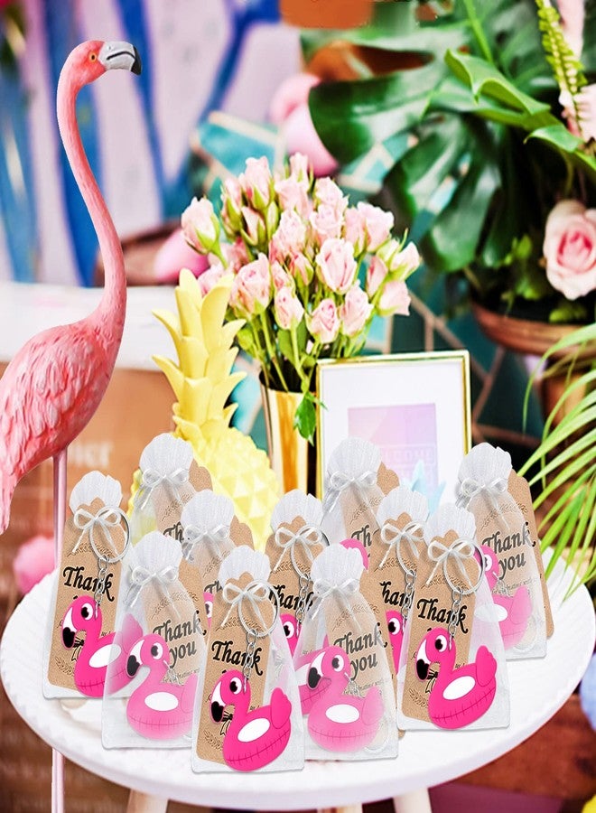 CiciBear 40 Pack Flamingo Keychains Party Decoration for Guests, Flamingo Themed Party,Summer Hawaiian Tropical Luau Baby Shower, School Party, Kids Birthday - Image 4