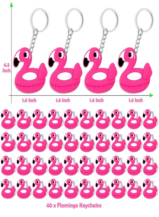 CiciBear 40 Pack Flamingo Keychains Party Decoration for Guests, Flamingo Themed Party,Summer Hawaiian Tropical Luau Baby Shower, School Party, Kids Birthday - Image 2
