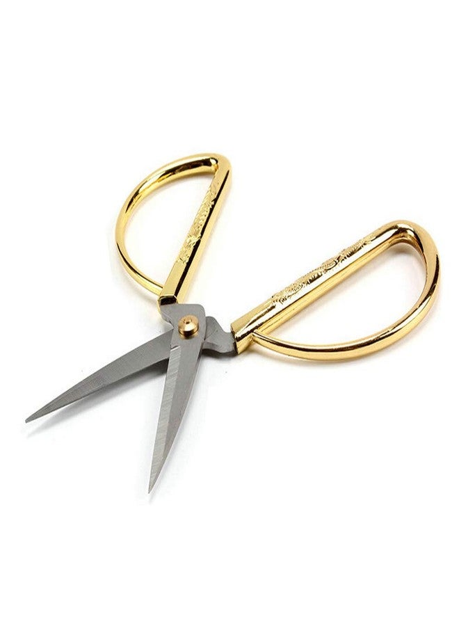 Wasan Chinoiserie Dragon and Phoenix Chinese Scissors Stainless Steel, Gold Plated Tailor Sewing Scissors for Household Handicrafts Bonsai Kitchen - Image 3