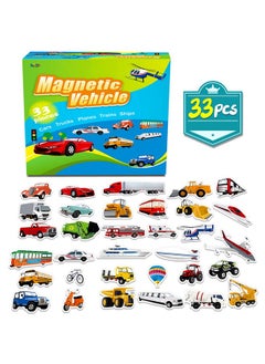 SpriteGru SpriteGru 33 PCS Vehicle Foam Magnets for Toddlers Kids, Perfect for Preschool Learning (Land Air Ocean All Included)  - Image 1
