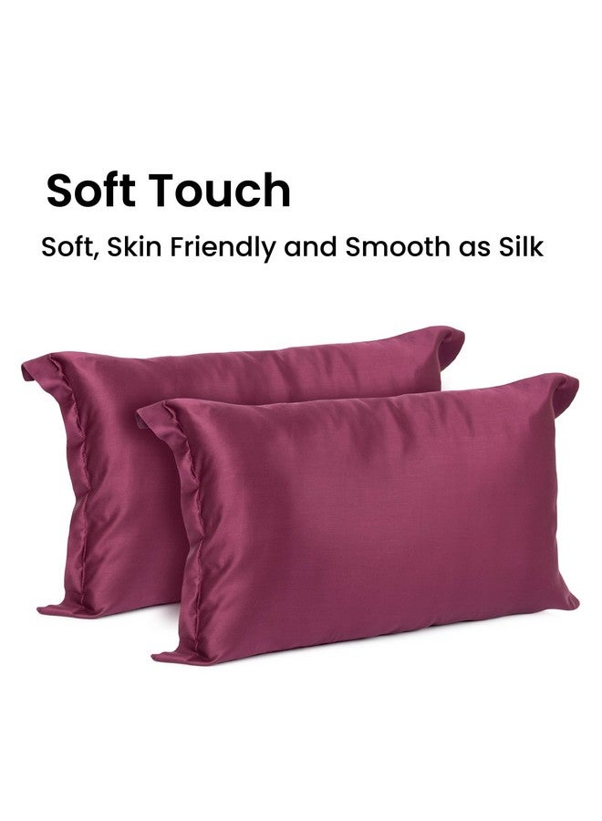 Mush Bamboo Pillow Cover Set of 2 | 400 TC | 100% Bamboo Pillow Cover for Hair & Skin | Breathable, Silky Soft & Envelope Pillowcases for Hot Sleepers & Night Sweats | 17"x 27" (Crimson Wine, King) - Image 4