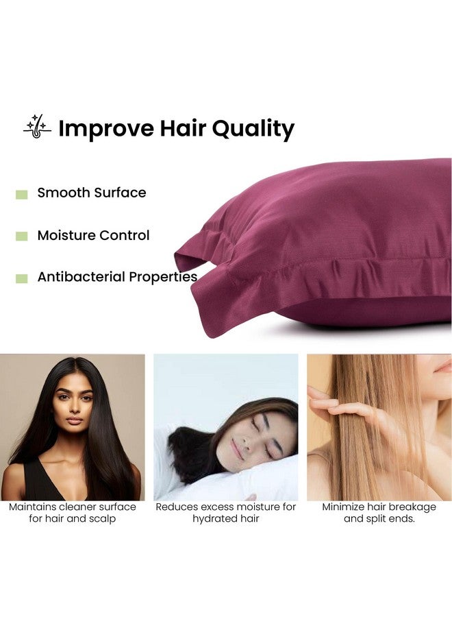 Mush Bamboo Pillow Cover Set of 2 | 400 TC | 100% Bamboo Pillow Cover for Hair & Skin | Breathable, Silky Soft & Envelope Pillowcases for Hot Sleepers & Night Sweats | 17"x 27" (Crimson Wine, King) - Image 5
