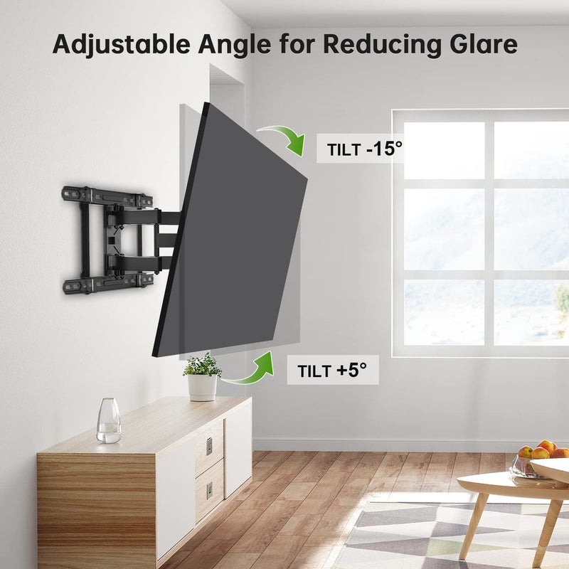 USX Mount Full Motion TV Wall Mount 42"-84" TVS, Fits 16" 18" or 24" Studs, Heavy Duty TV Mounts Bracket with Dual Articulating Arms Tilt Swivel Extension Max VESA 600x400mm, Weight Capacity 110lbs - Image 3