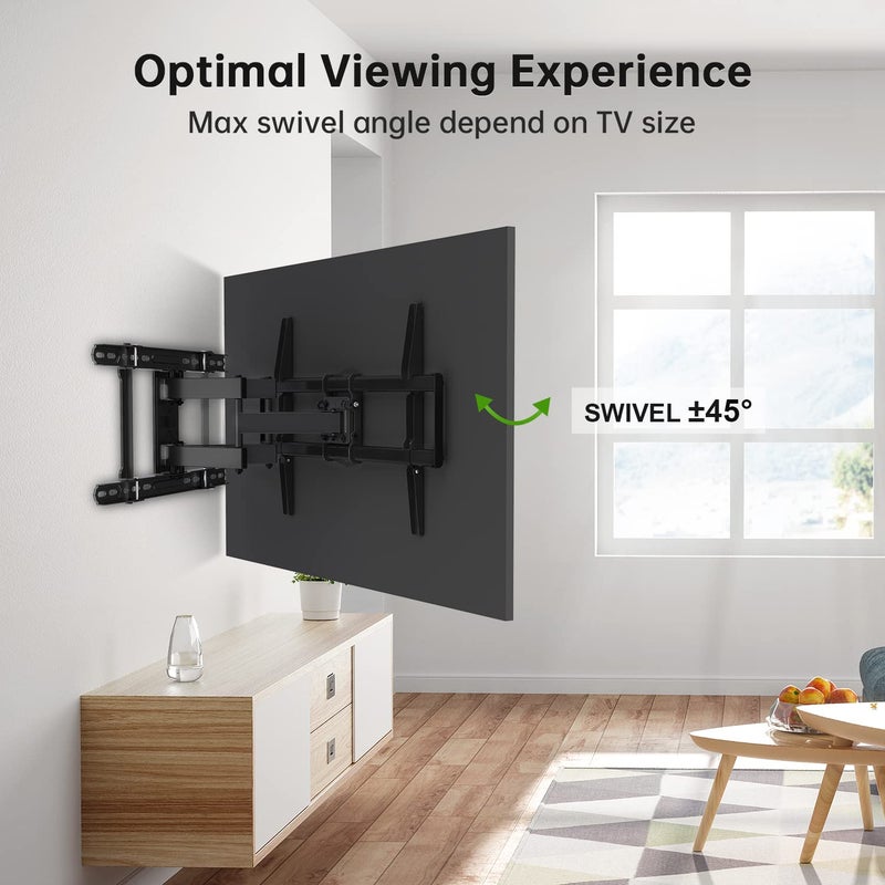USX Mount Full Motion TV Wall Mount 42"-84" TVS, Fits 16" 18" or 24" Studs, Heavy Duty TV Mounts Bracket with Dual Articulating Arms Tilt Swivel Extension Max VESA 600x400mm, Weight Capacity 110lbs - Image 5