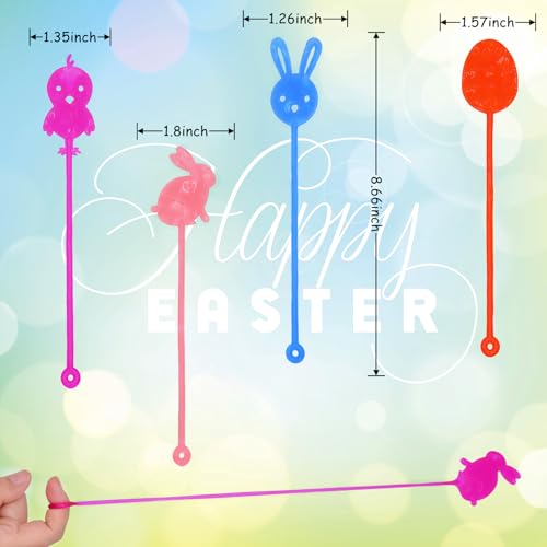 Howzcci 48 PCS Easter Party Favors Toys 24 PCS Sticky Hands Toy with 24 PCS Mini Slinky Coil Springs Toys for Kids Girls Boys Easter Basket Stuffers Party Favors Gifts - Image 5