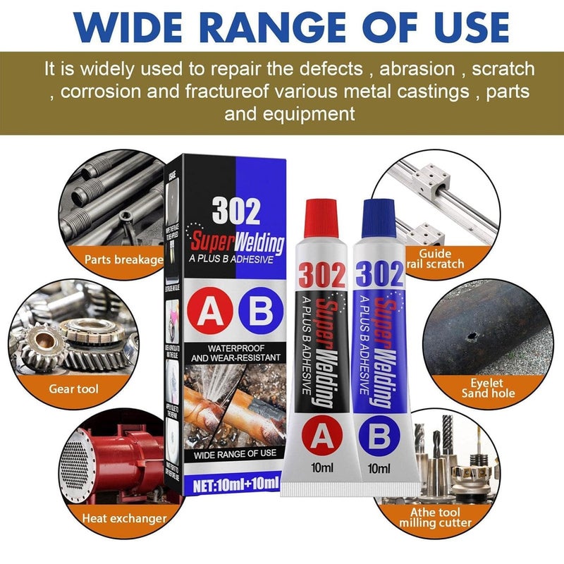 Excefore Heavy Duty Metal Adhesive, All-Purpose Casting Repair Glue, Liquid Welding Filler, Instantly Strong Adhesive, for All Uses, Bonding Metal Repairs, Bond & Fix Any Surface - Image 2