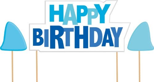 CREATIVE CONVERTING Happy Birthday Cake Banner Kit, Shark Splash - Image 5