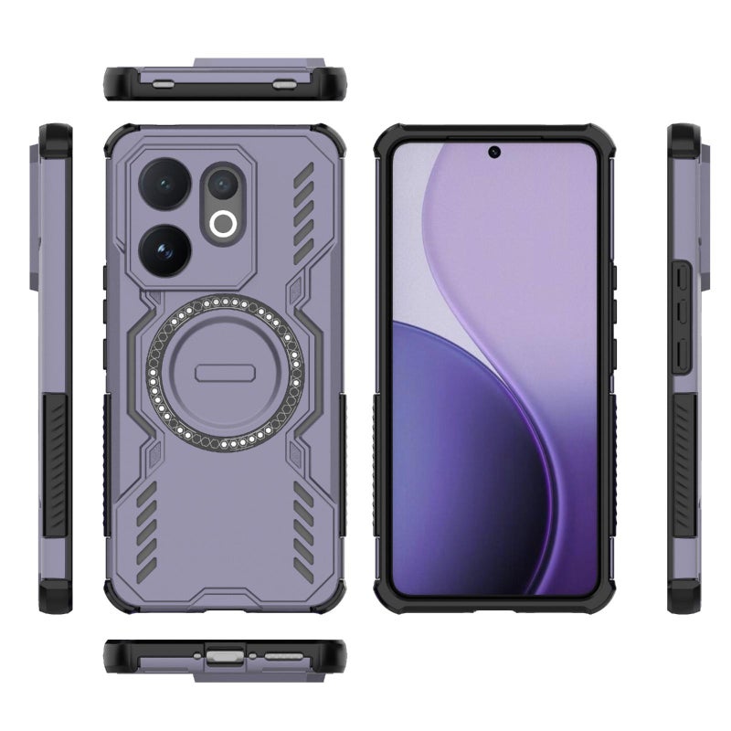 erorex For vivo V60 5G Global  Armor MagSafe Magnetic Ring Shockproof Phone Case(Purple) - Image 2
