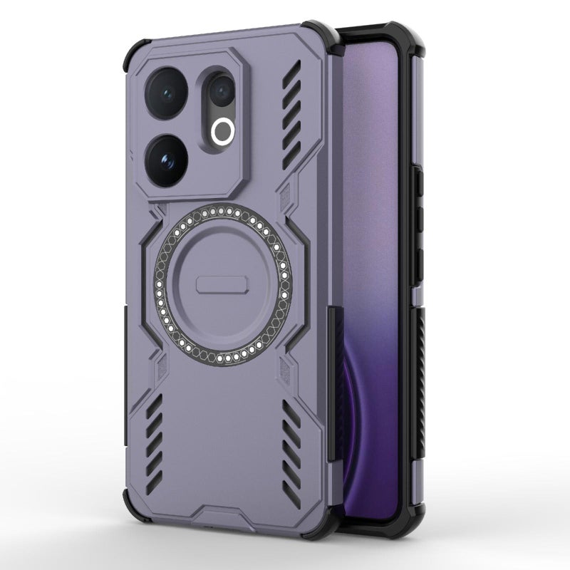 erorex For vivo V60 5G Global  Armor MagSafe Magnetic Ring Shockproof Phone Case(Purple) - Image 1