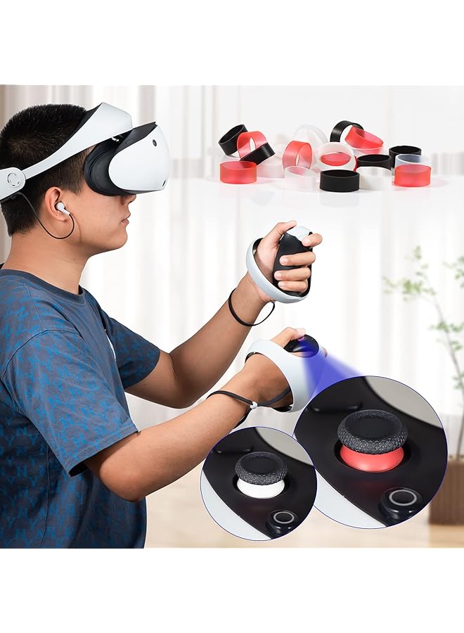 DEVASO 12 Pairs Joystick Protectors Silicone Elastic Joystick Protector Ring Invisible Protection During Gaming Compatible With Steam Deck/Xbox/Ps4/Ps5 Game Joystick( White Black Red Clear) - Image 5