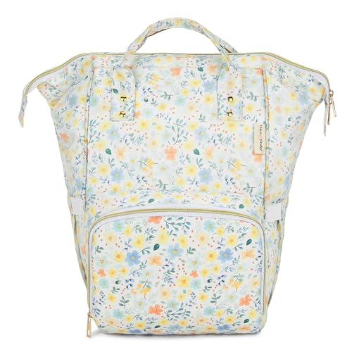 haus & kinder Chic Baby Diaper Bag for Mother for Travelling - Baby Diaper Bags for Mothers Carry | Water Resistant Baby Diaper Bag Backpack | Diaper Bag for New Born Baby 1Pc | 20L, Little Bloom - Image 1