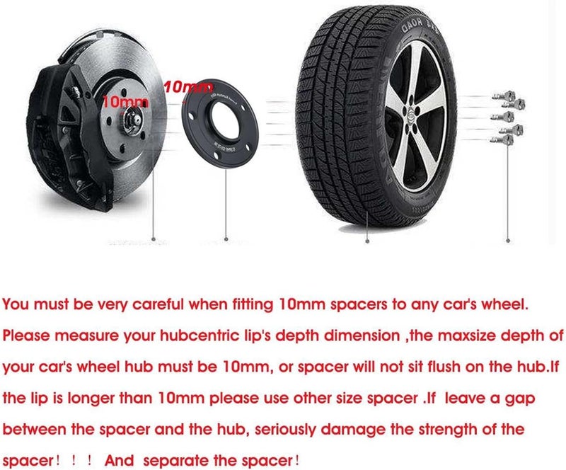 Vuzmode 10mm Hub Centric Wheel Spacer Adapter - Image 4
