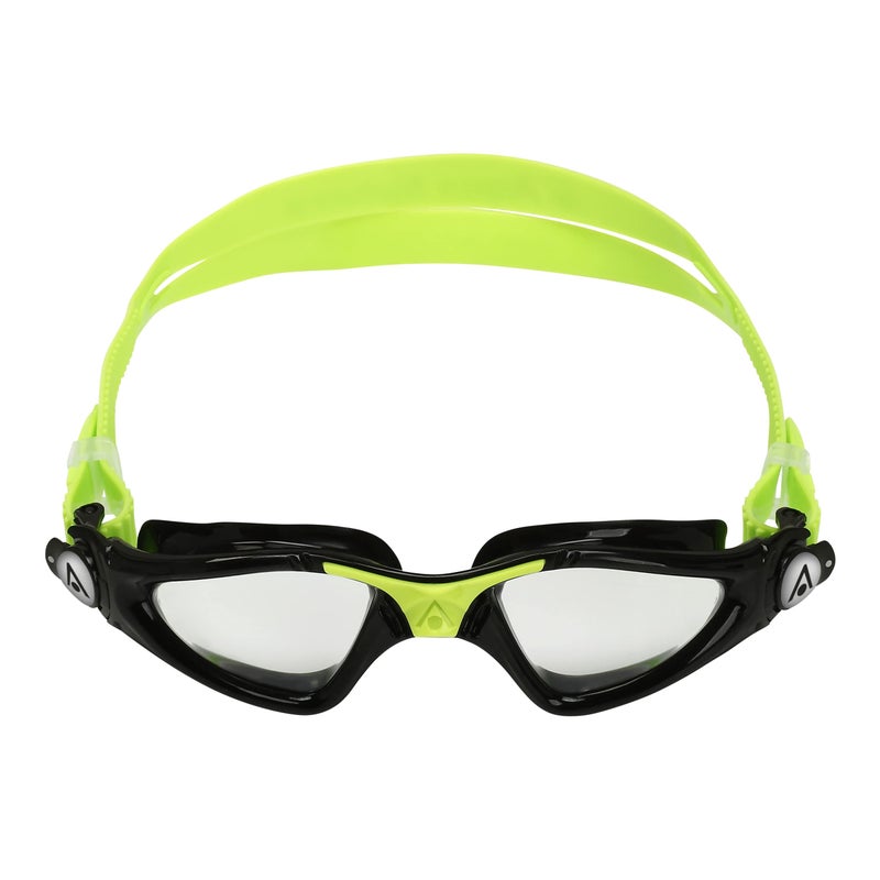 Aqua Sphere Kayenne Jr Kids Swim Goggles - Junior Oversized Anti-Scratch Lens Design, Comfortable Allergenic Leak Free Fit | Unisex Children, Clear Lens, Black/Bright Green Frame, EP3010131LC - Image 1