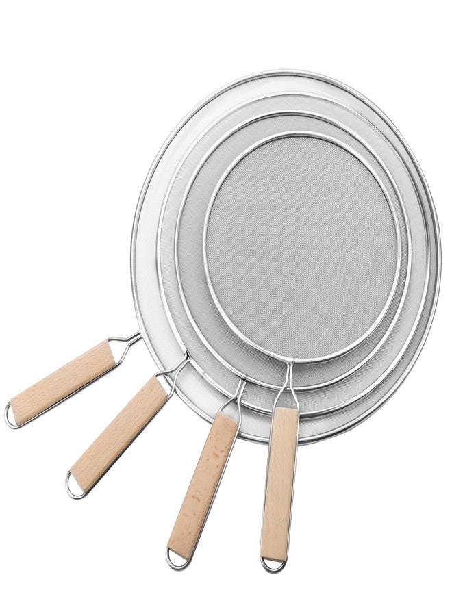 Oedema Set of 4 Splatter Screen Stainless Steel Grease Splatter Guard Fine Mesh Splatter Screen for Frying Pan, Skillet, Pot, Grease Oil Guard, 13"/11.42"/9.84"/8.23" - Image 3