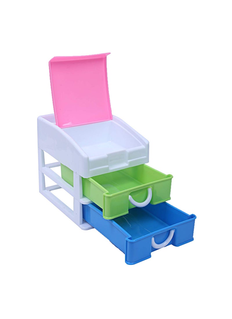 Kuber Industries Kuber Industries Plastic Three Layer Drawer Storage Cabinet Box MultiCTKTC13168  - Image 1