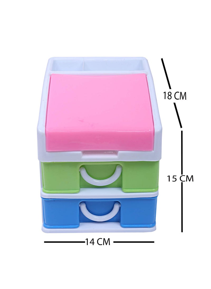 Kuber Industries Kuber Industries Plastic Three Layer Drawer Storage Cabinet Box MultiCTKTC13168  - Image 2