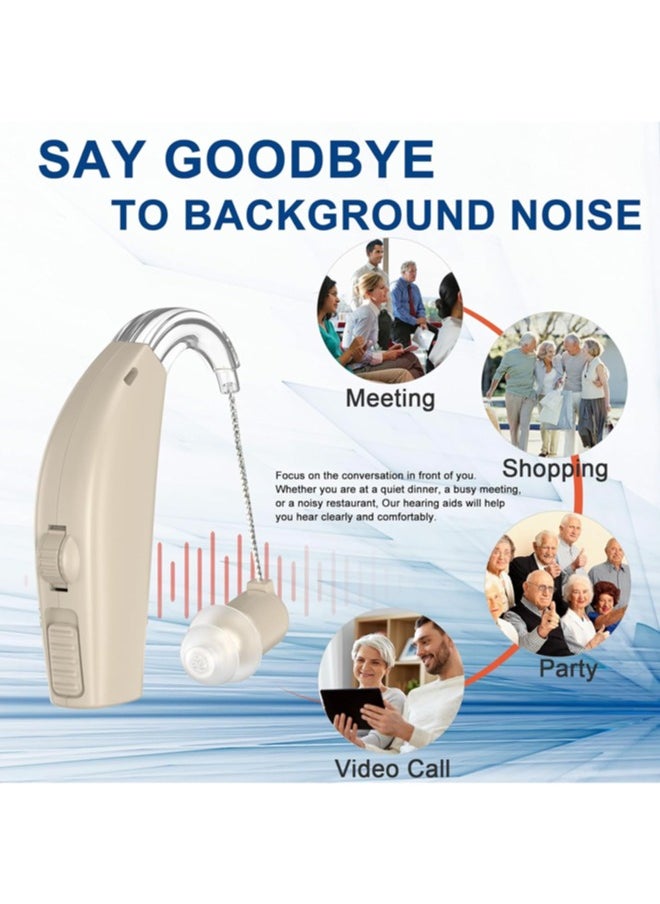 Jccgoo Hearing Aids, Digital Hearing Aids for Seniors with Noise Cancelling, Rechargeable Hearing Amplifier with Volume Control, Hearing Assist Hearing Loss Devices with Charging Case  - Image 2