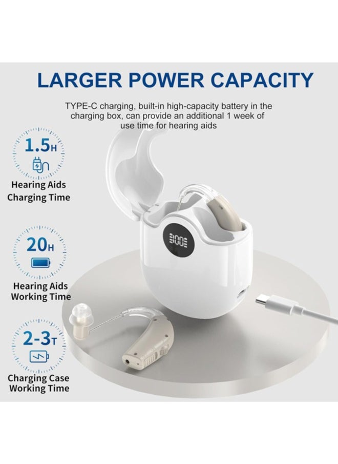Jccgoo Hearing Aids, Digital Hearing Aids for Seniors with Noise Cancelling, Rechargeable Hearing Amplifier with Volume Control, Hearing Assist Hearing Loss Devices with Charging Case  - Image 4