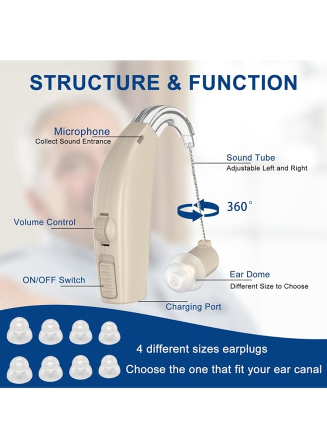 Jccgoo Hearing Aids, Digital Hearing Aids for Seniors with Noise Cancelling, Rechargeable Hearing Amplifier with Volume Control, Hearing Assist Hearing Loss Devices with Charging Case  - Image 5