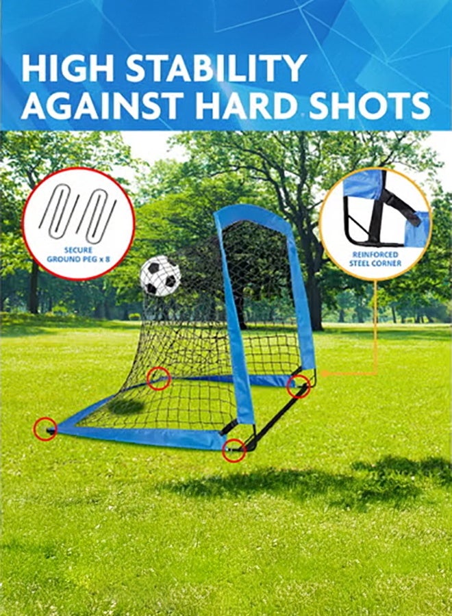 XiuWoo Soccer Goals for Backyard, Portable Soccer Net Set of 2, 48.8 x 35.4 × 37 inch Indoor Pop Up Soccer Goal, Soccer Training Equipment with 8 Training Cones, Carry Bag and Soccer Ball - Image 2