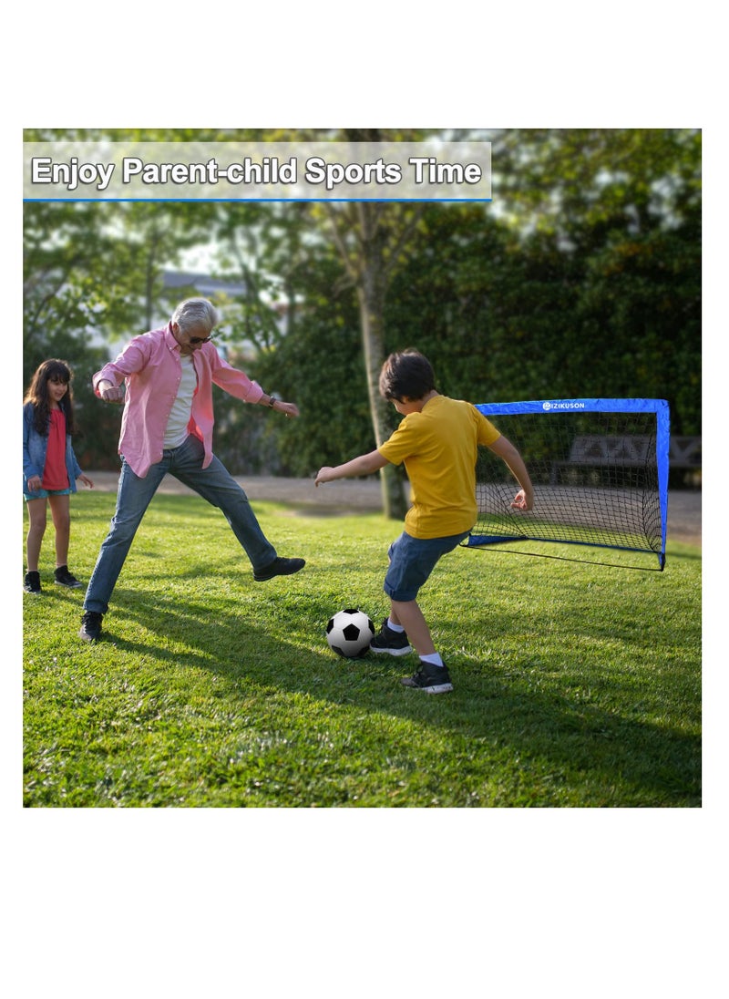 XiuWoo - Soccer Goals for Backyard, Portable Soccer Net Set of 2, 4 x 3 inch Indoor Pop Up Soccer Goal, Soccer Training Equipment with 8 Training Cones, Carry Bag and Soccer Ball - Image 1