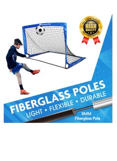 XiuWoo Soccer Goals for Backyard, Portable Soccer Net Set of 2, 4 x 3 inch Indoor Pop Up Soccer Goal, Soccer Training Equipment with 8 Training Cones, Carry Bag and Soccer Ball  - Image 4