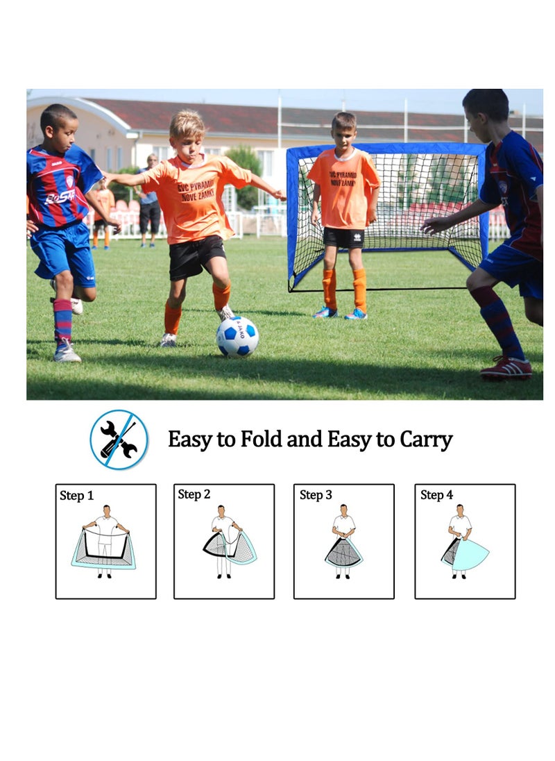 XiuWoo - Soccer Goals for Backyard, Portable Soccer Net Set of 2, 4 x 3 inch Indoor Pop Up Soccer Goal, Soccer Training Equipment with 8 Training Cones, Carry Bag and Soccer Ball - Image 1