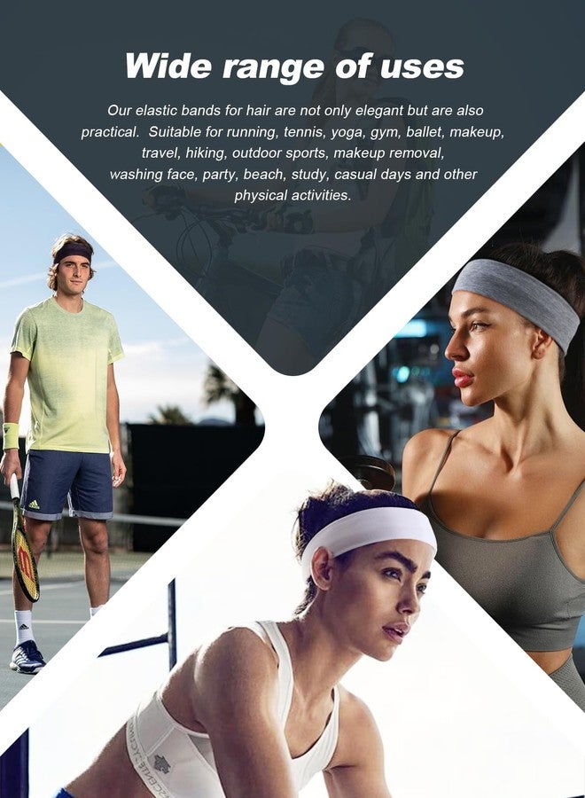 AQOKKA Sports Headbands for Women Non Slip Elastic Fashion Hair Bands for Women's Hair Soft Cloth Stretchy Hair Accessories for Exercise Workout Yoga Running - Image 5