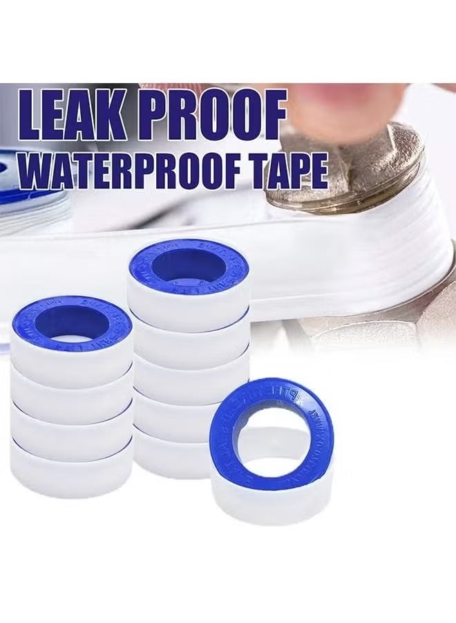 10 Rolls of Waterproof Raw Material Plumber's Tape for Plumbing Faucet Sealant Tape - Plumbing Tape - Sealing Tape - Thread Sealant Tape - Shower Head Plumber's Tape (12mmx10m) - Image 4