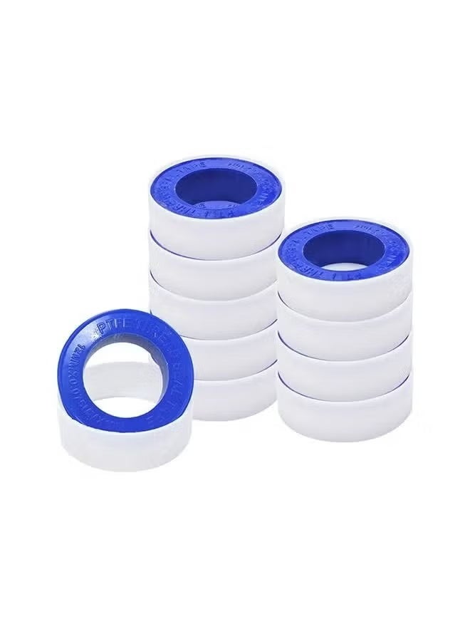 10 Rolls of Waterproof Raw Material Plumber's Tape for Plumbing Faucet Sealant Tape - Plumbing Tape - Sealing Tape - Thread Sealant Tape - Shower Head Plumber's Tape (12mmx10m) - Image 1