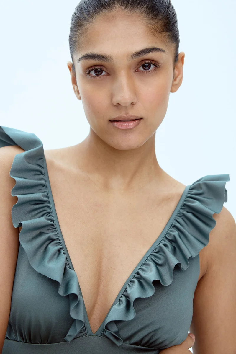 H&M MAMA Frill-trimmed swimsuit